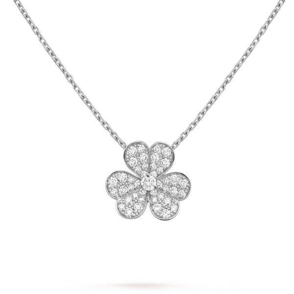 [Demi jewelry]CLOVER DIAMOND NECKLACE SILVER