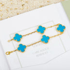 [Demi jewelry] CLOVER 5 MOTIF TURQUOISE BRACELET COLLECTION