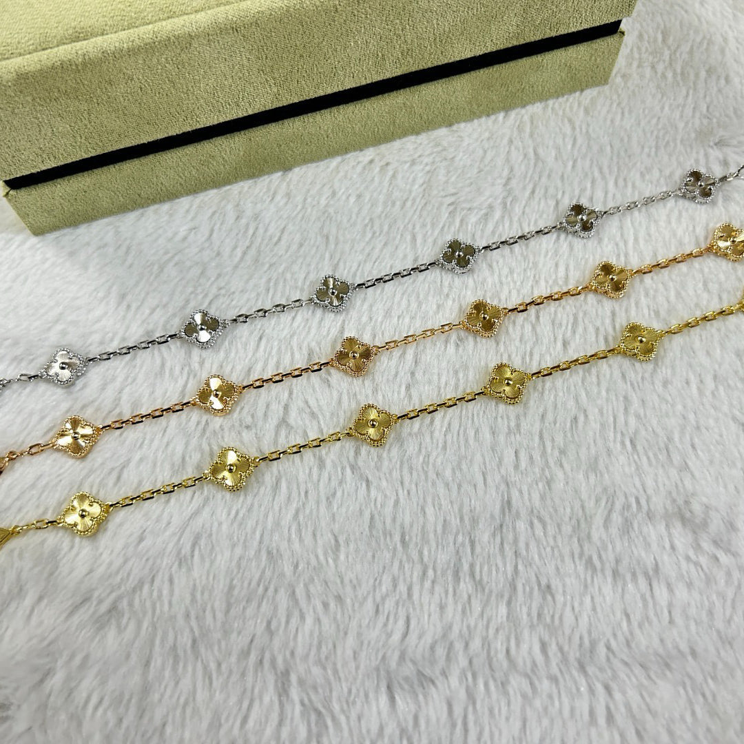 [Demi jewelry]CLOVER 6 MOTIF DIAMOND BRACELET