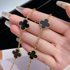 [Demi jewelry]CLOVER 10 MOTIFS ONYX NECKLACE