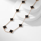 [Demi jewelry]CLOVER 10 MOTIFS ONYX NECKLACE
