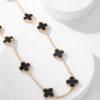 [Demi jewelry]CLOVER 10 MOTIFS ONYX NECKLACE