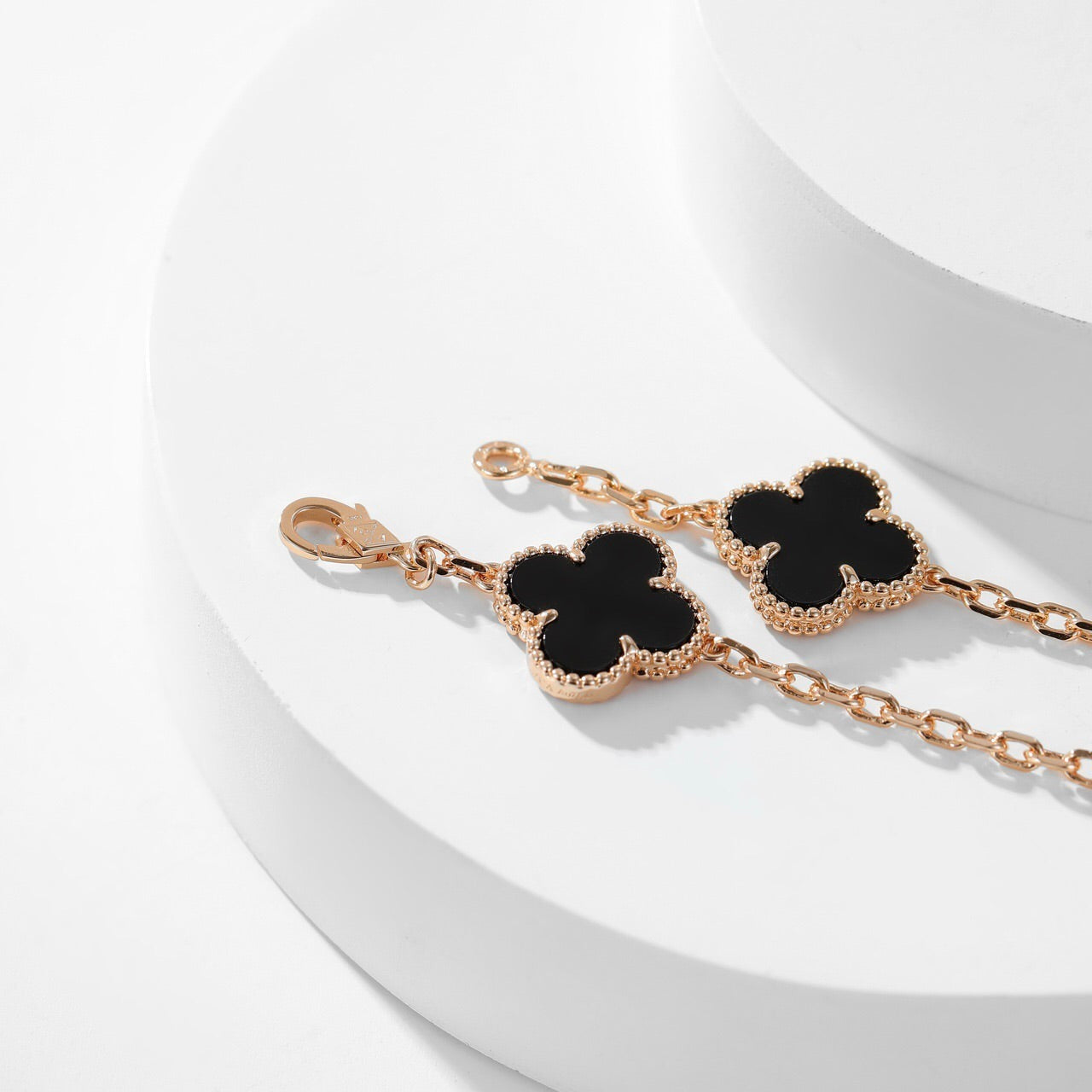 [Demi jewelry]CLOVER 10 MOTIFS ONYX NECKLACE