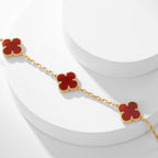 [Demi jewelry]CLOVER 10 MOTIFS CARNELIAN NECKLACE