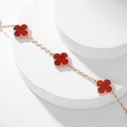 [Demi jewelry]CLOVER 10 MOTIFS CARNELIAN NECKLACE