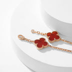 [Demi jewelry]CLOVER 10 MOTIFS CARNELIAN NECKLACE