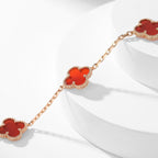 [Demi jewelry]CLOVER 10 MOTIFS CARNELIAN NECKLACE