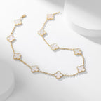 [Demi jewelry]CLOVER 10 MOTIFS WHITE MOTHER OF PEARL NECKLACE