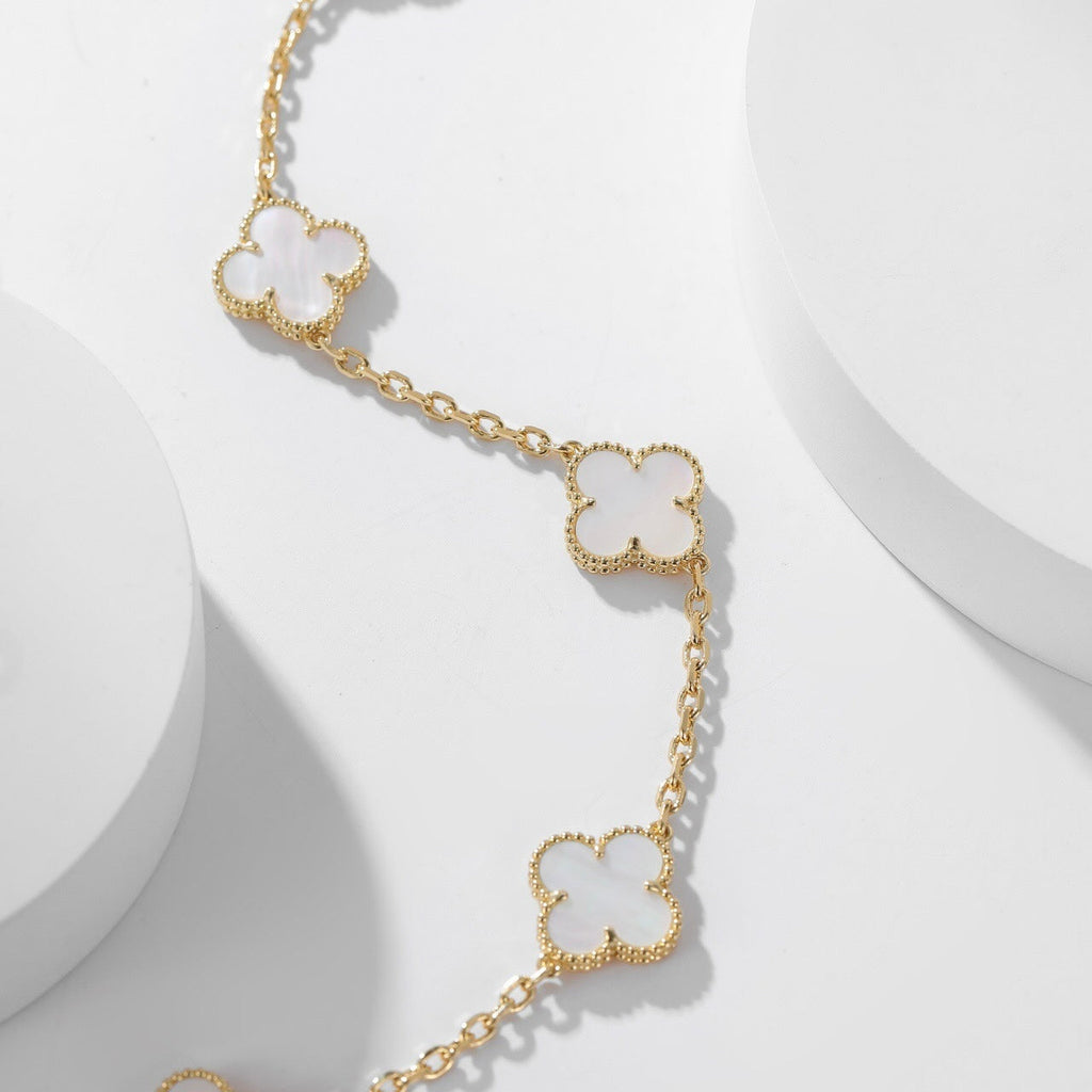 [Demi jewelry]CLOVER 10 MOTIFS WHITE MOTHER OF PEARL NECKLACE