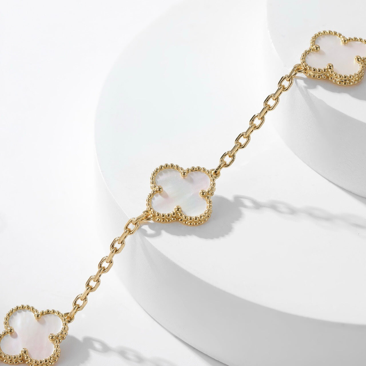 [Demi jewelry]CLOVER 10 MOTIFS WHITE MOTHER OF PEARL NECKLACE