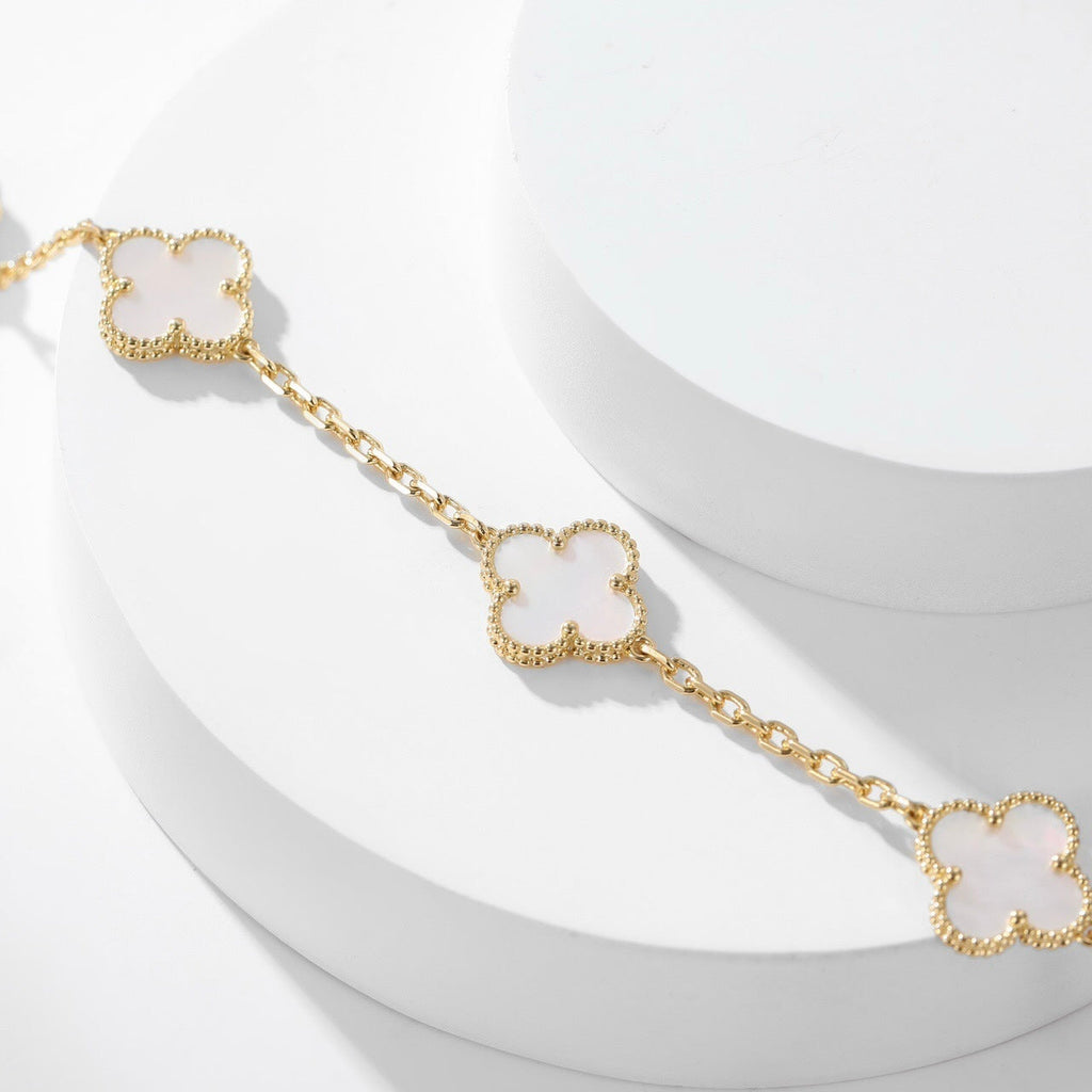 [Demi jewelry]CLOVER 10 MOTIFS WHITE MOTHER OF PEARL NECKLACE