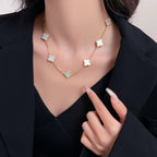 [Demi jewelry]CLOVER 10 MOTIFS WHITE MOTHER OF PEARL NECKLACE
