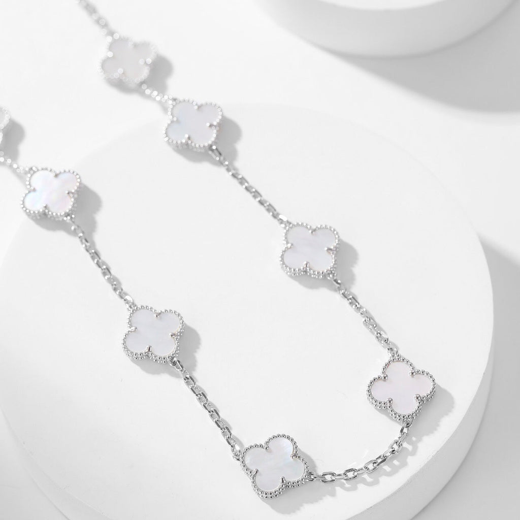 [Demi jewelry]CLOVER 10 MOTIFS WHITE MOTHER OF PEARL NECKLACE