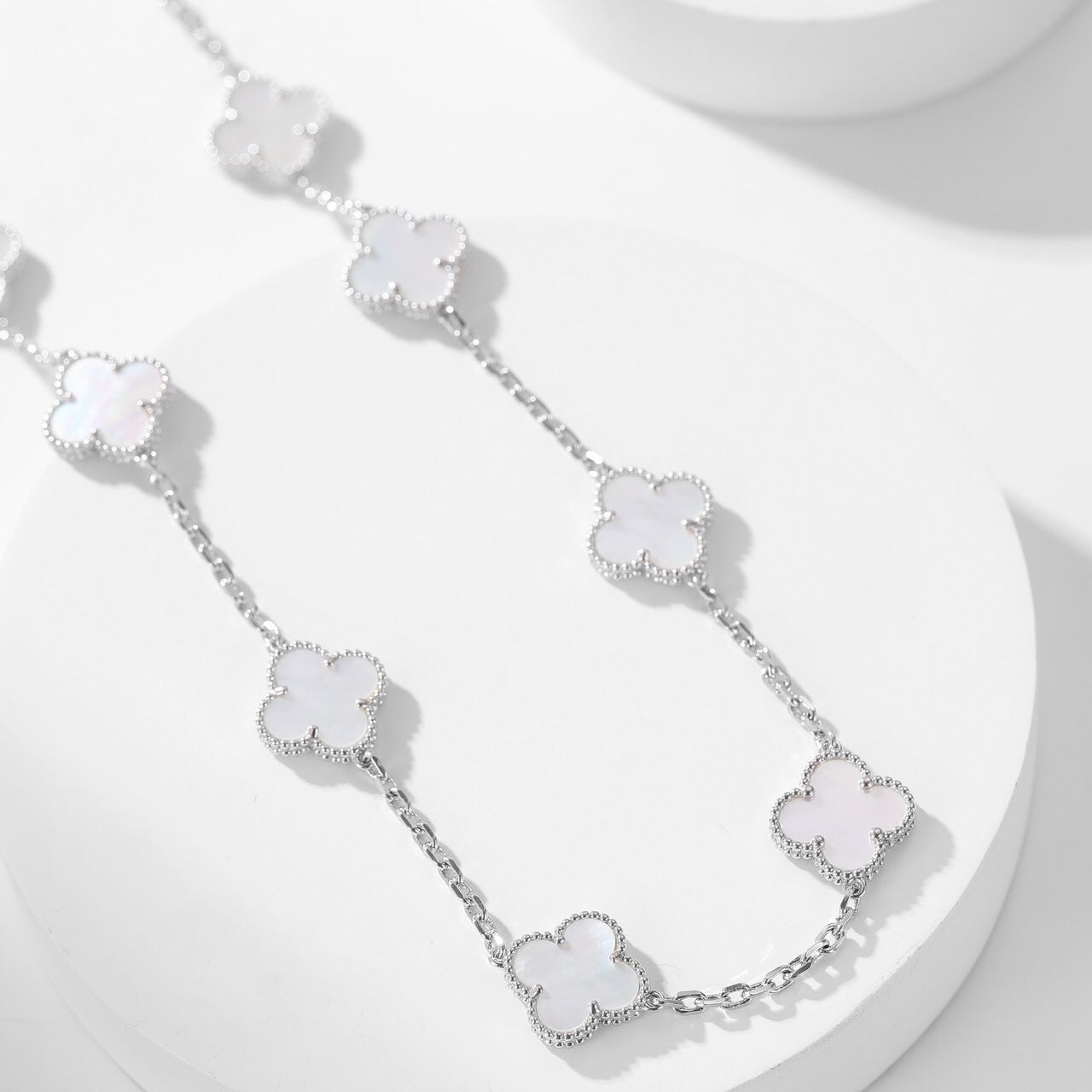 [Demi jewelry]CLOVER 10 MOTIFS WHITE MOTHER OF PEARL NECKLACE