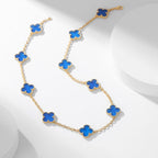 [Demi jewelry]CLOVER 10 MOTIFS BLUE AGATE NECKLACE