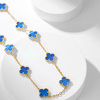 [Demi jewelry]CLOVER 10 MOTIFS BLUE AGATE NECKLACE