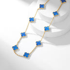 [Demi jewelry]CLOVER 10 MOTIFS BLUE AGATE NECKLACE
