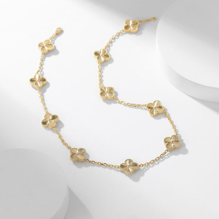 [Mystic]CLOVER 10 MOTIFS LASER NECKLACE