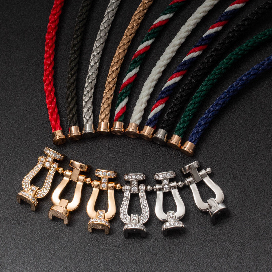 [Mystic]FORCE LARGE HORSESHOE HALF DIAMOND BRACELET SILVER