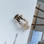 [Demi jewelry]FORCE LARGE HORSESHOE BLACK WHITE DIAMOND BRACELET ROSE GOLD