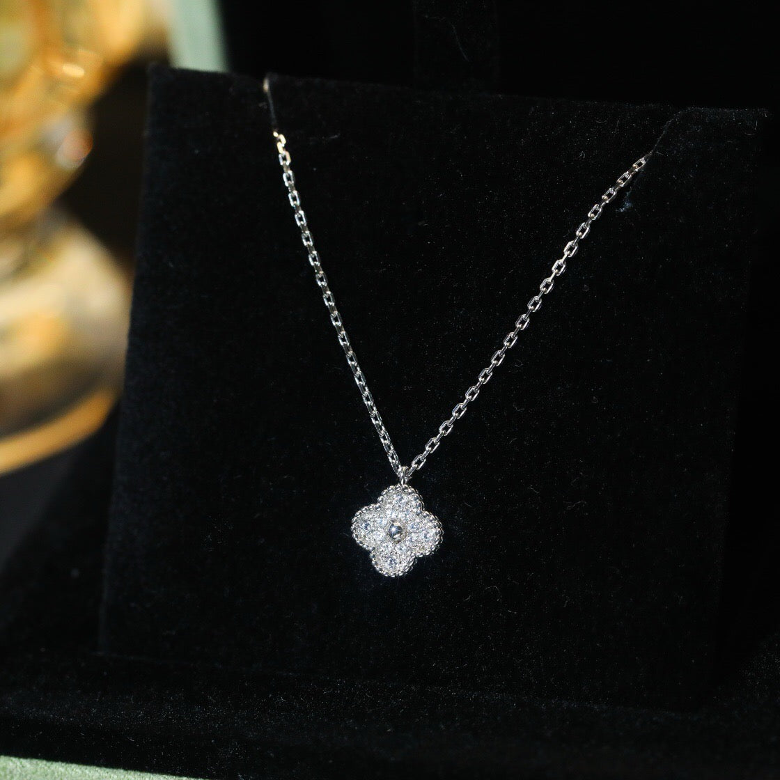 [Demi jewelry]CLOVER MINI 9.5MM PENDANT DIAMOND NECKLACE