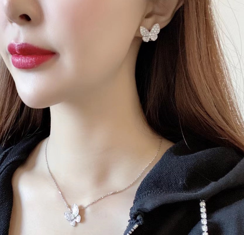 [Demi jewelry]BUTTERFLY ALL DIAMOND EARRINGS