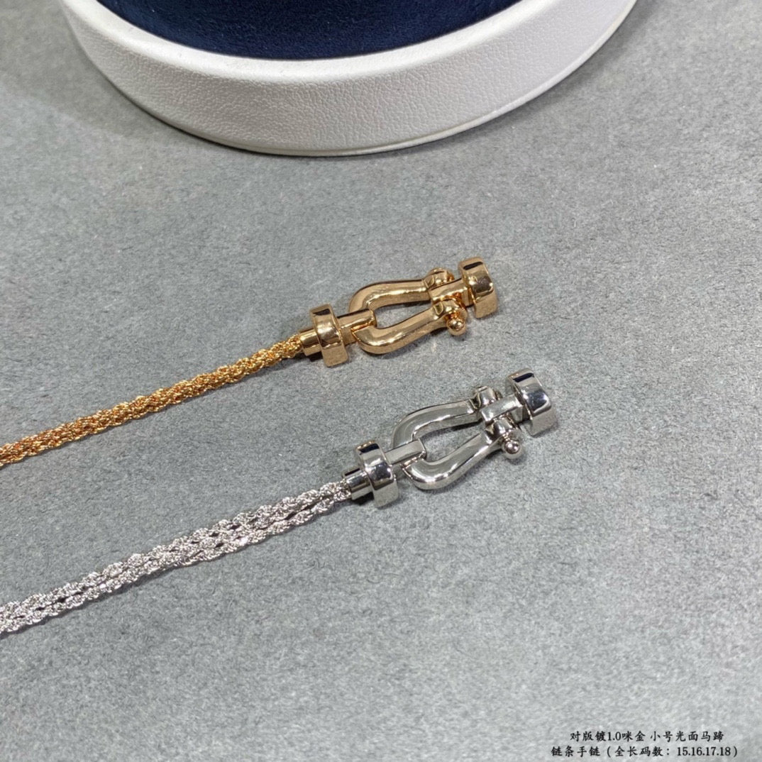 [Mystic]FORCE SMALL HORSESHOE  DIAMOND CHAIN ROPE BRACELET