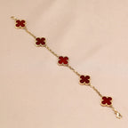 [Demi jewelry] CLOVER 5 MOTIF RED CORNELIAN BRACELET COLLECTION