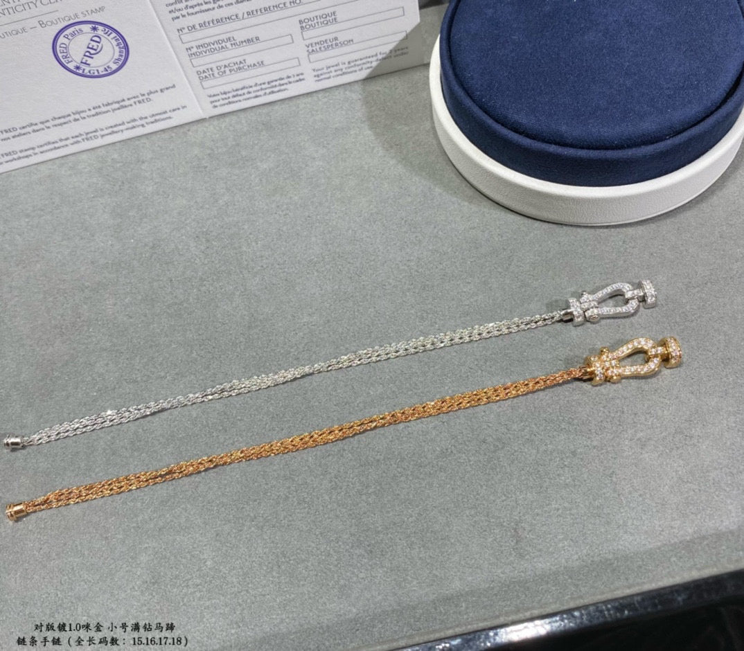 [Mystic]FORCE SMALL HORSESHOE  DIAMOND CHAIN ROPE BRACELET