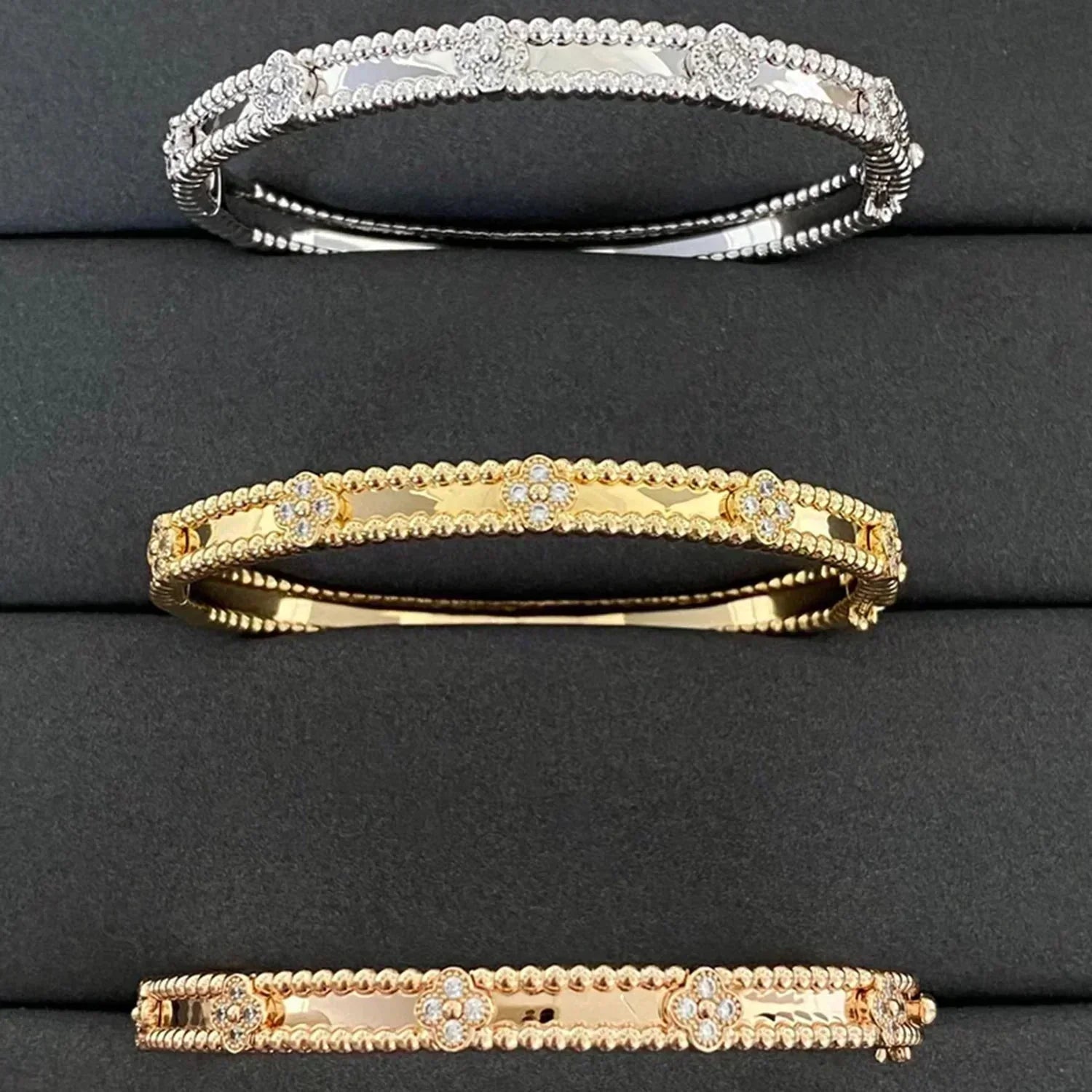 [Demi jewelry]CLOVER BRACELET 4MM DIAMONDS