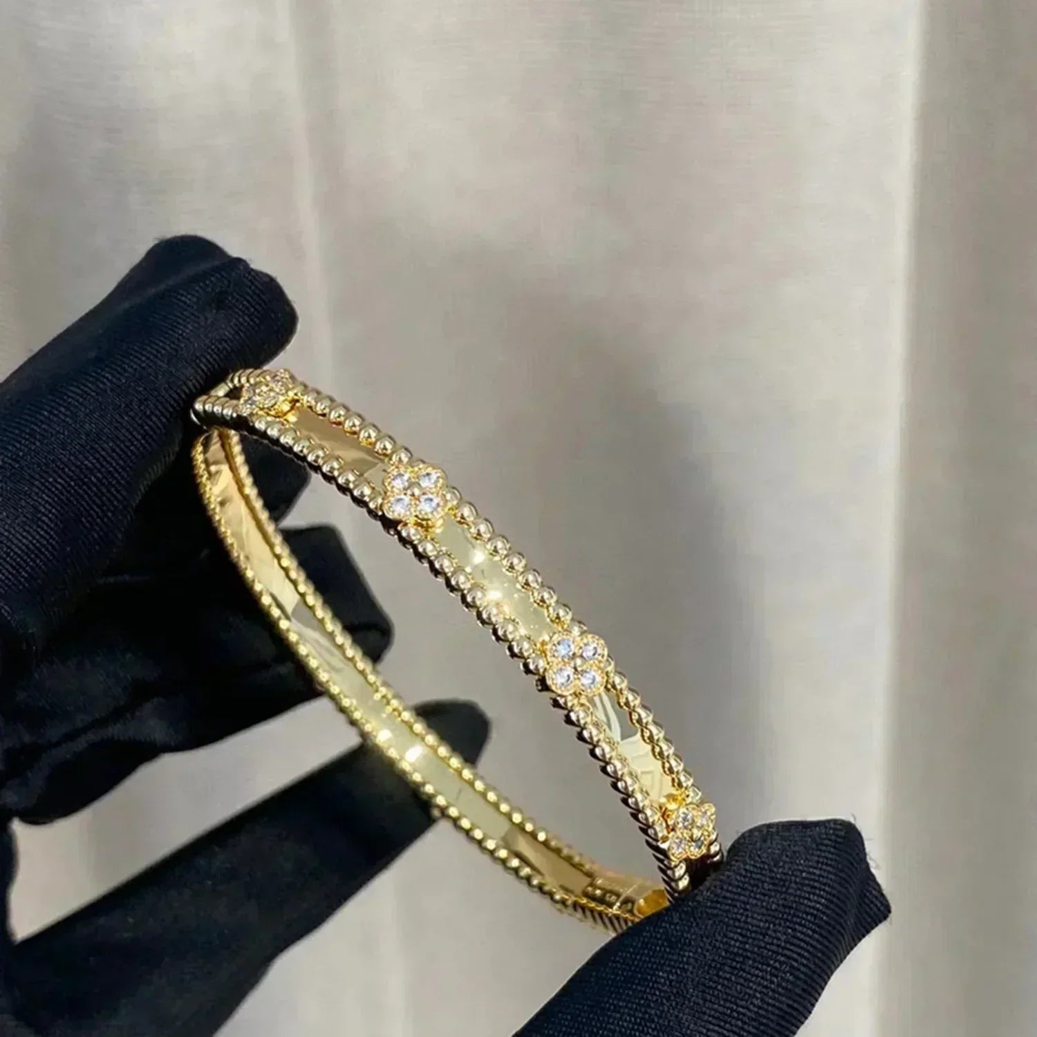 [Demi jewelry]CLOVER BRACELET 4MM DIAMONDS