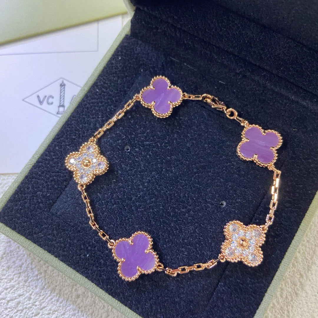 [Demi jewelry] CLOVER 5 MOTIF VIOLET BRACELET COLLECTION