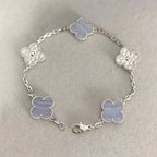 [Demi jewelry] CLOVER 5 MOTIF PURPLE CHALCEDONY BRACELET COLLECTION