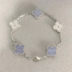 [Demi jewelry] CLOVER 5 MOTIF PURPLE CHALCEDONY BRACELET COLLECTION-new