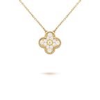[Demi jewelry]CLOVER 15MM DIAMOND SINGLE FLOWER NECKLACE