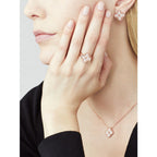 [Demi jewelry]CLOVER 15MM DIAMOND SINGLE FLOWER NECKLACE