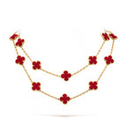[Demi jewelry]CLOVER 20 MOTIFS CARNELIAN NECKLACE