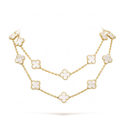 [Mystic]CLOVER 20 MOTIFS WHITE MOP NECKLACE