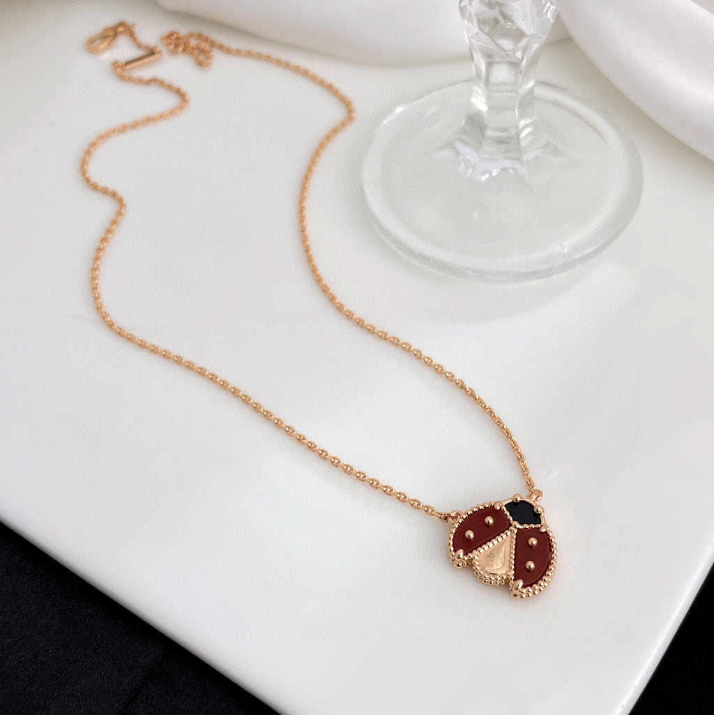 [Demi jewelry]LUCKY  CARNELIANS LADYBUG NECKLACE