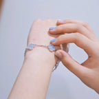 [Demi jewelry] CLOVER 5 MOTIF PURPLE CHALCEDONY BRACELET COLLECTION