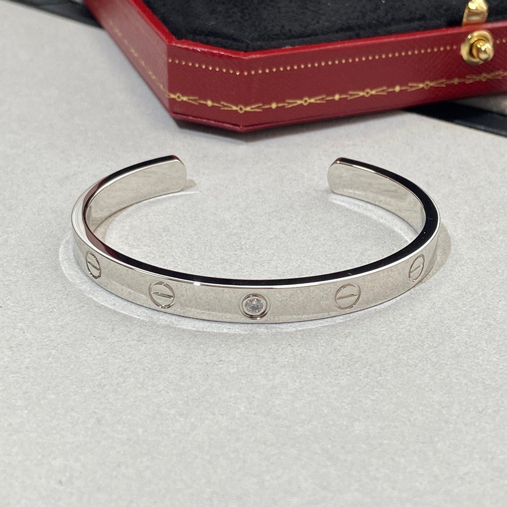 [Demi jewelry]LOVE BRACELET 6.1MM 1 DIAMOND OPEN CUFF