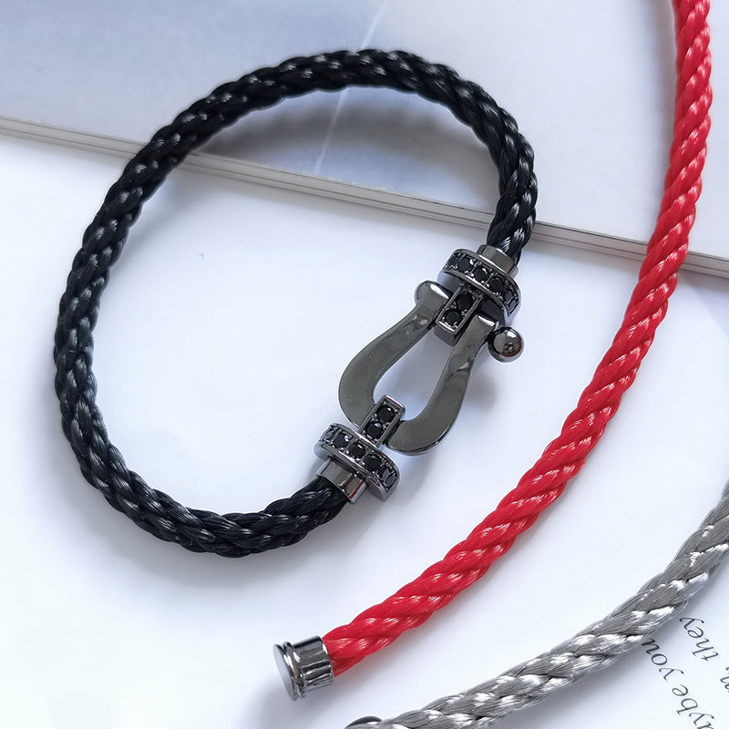 [Demi jewelry]FORCE LARGE SERIES HORSESHOE BLACK SAMURAI BRACELET