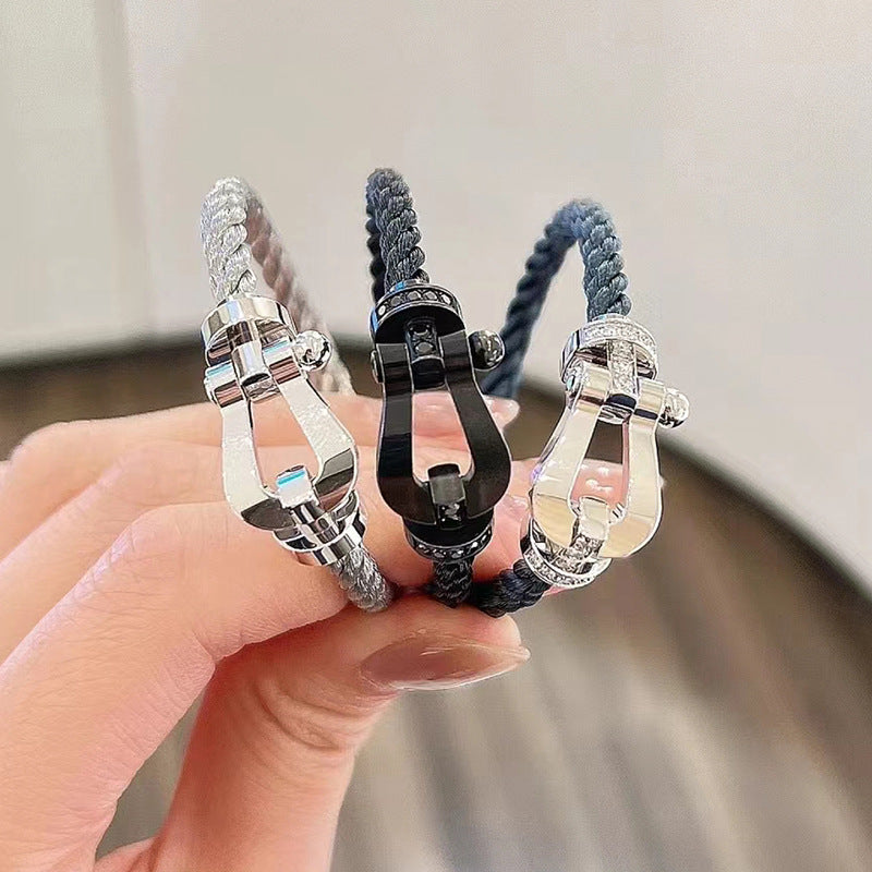 [Mystic]FORCE LARGE HORSESHOE FULL DIAMOND BRACELET GOLD