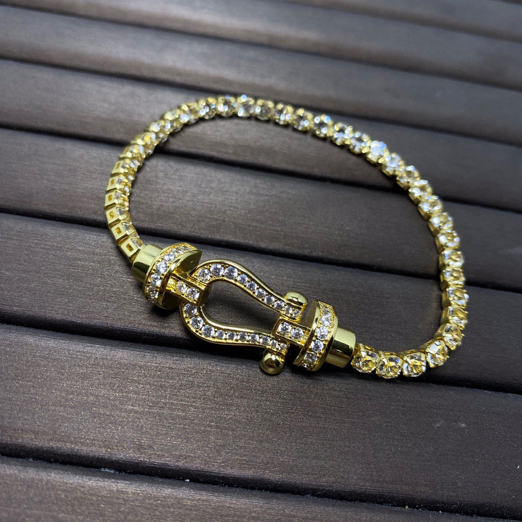 [Demi jewelry]FORCE  LARGE HORSESHOE FULL DIAMOND TENNIS BRACELET