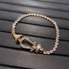 [Demi jewelry]FORCE  LARGE HORSESHOE FULL DIAMOND TENNIS BRACELET
