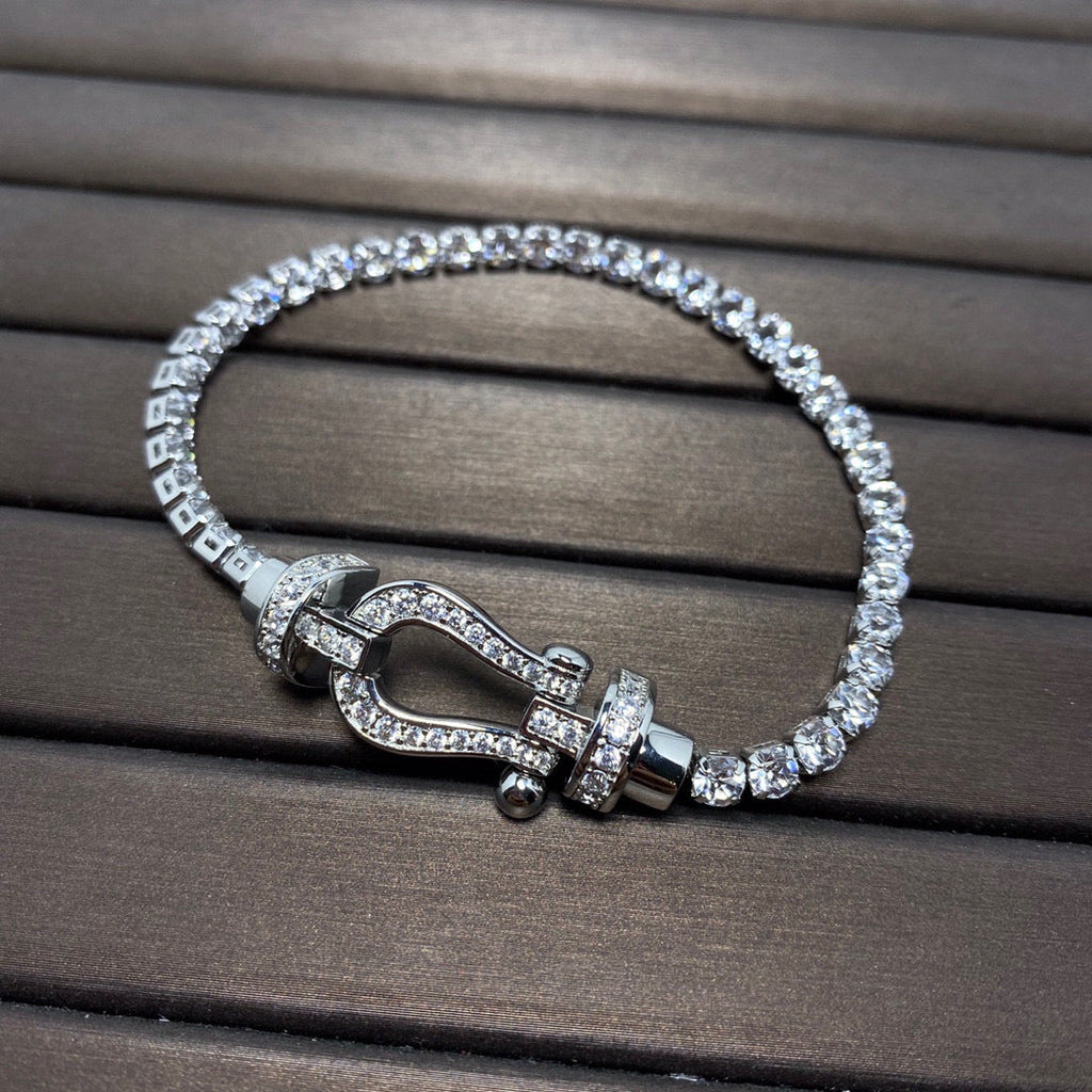 [Demi jewelry]FORCE  LARGE HORSESHOE FULL DIAMOND TENNIS BRACELET