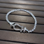 [Demi jewelry]FORCE  LARGE HORSESHOE FULL DIAMOND TENNIS BRACELET