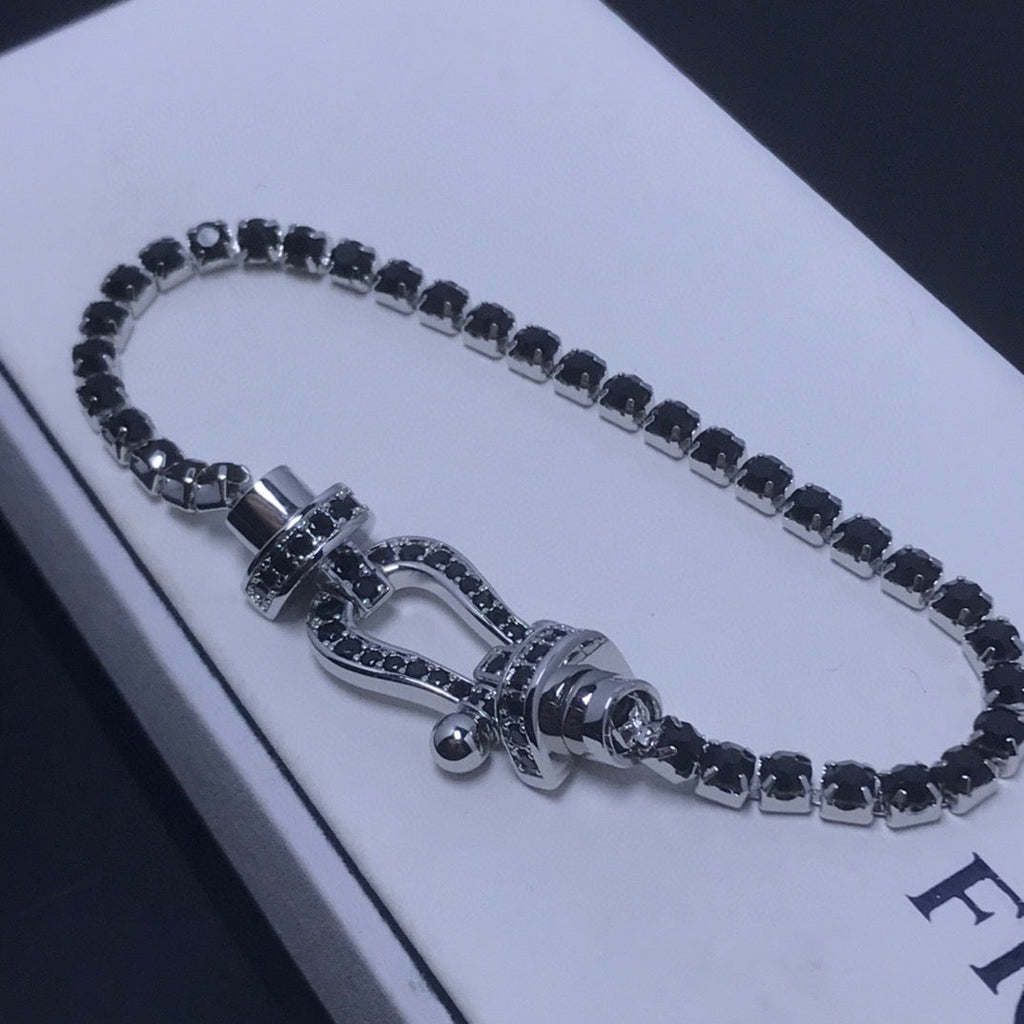 [Demi jewelry]FORCE  LARGE HORSESHOE FULL DIAMOND TENNIS BRACELET