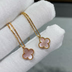 [Demi jewelry]CLOVER 15MM PINK MOTHER-OF-PEARL SINGLE FLOWER NECKLACE
