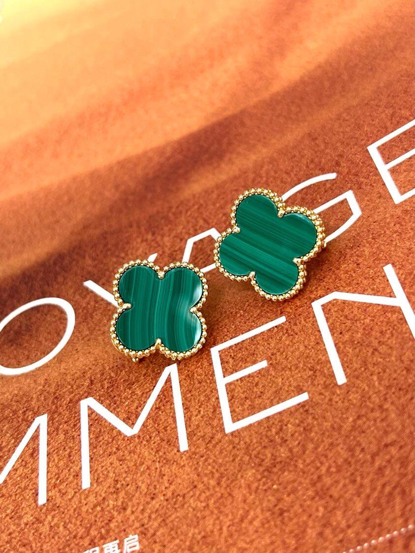 [Demi Jewelry] CLOVER LARGE (20mm) 1 MOTIFS GREENER MOP STUD EARRINGS